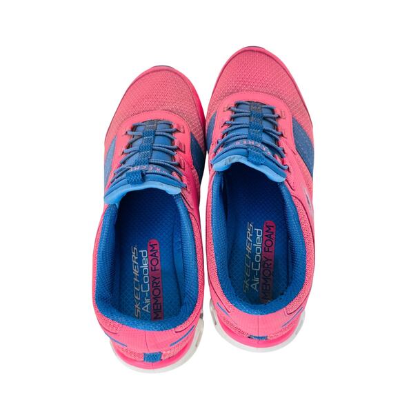 Skechers Summits Sneaker Shoes Womens US 8 Pink Blue Memory Foam Athletic 104087 - Picture 4 of 9